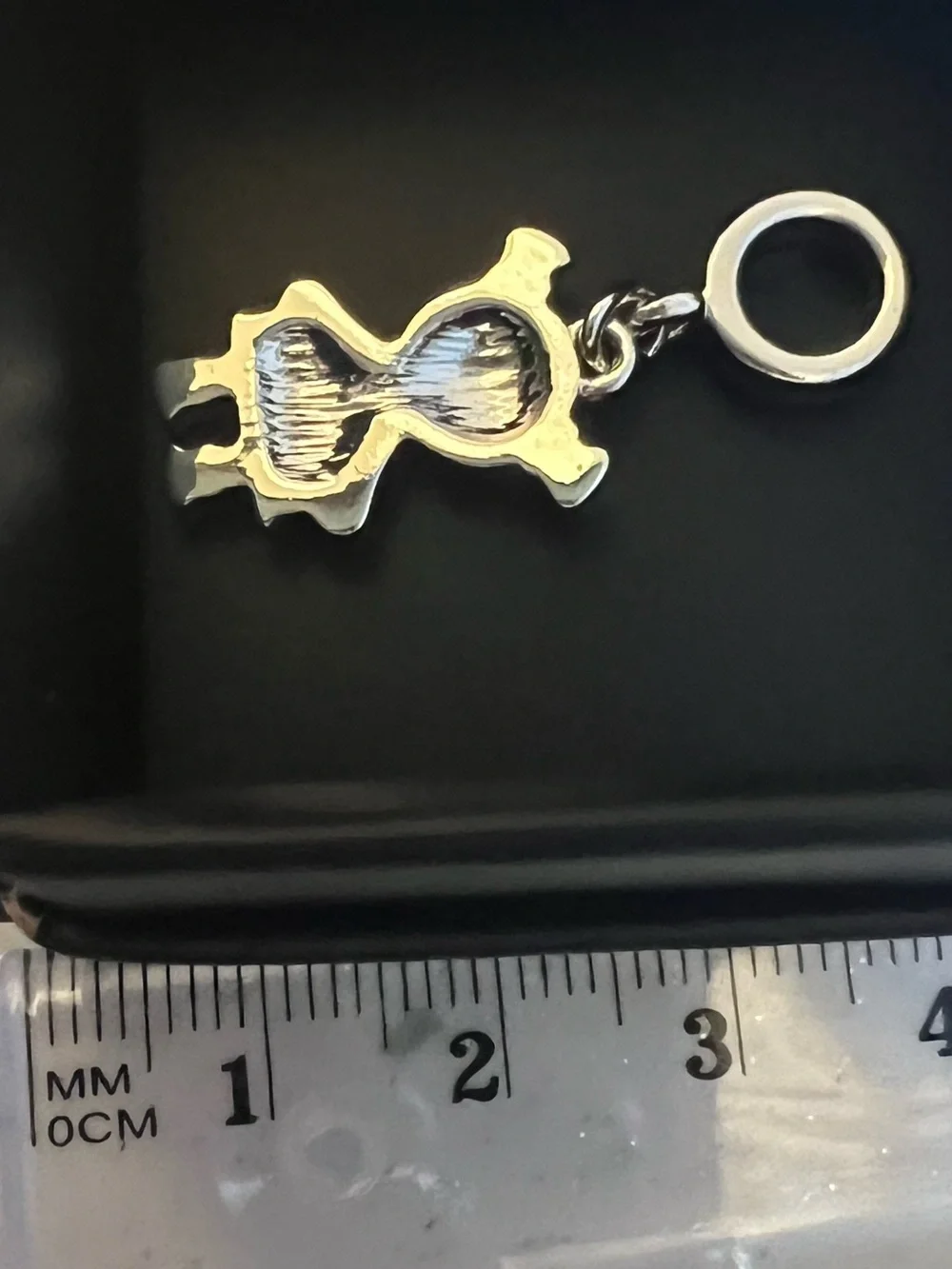Silver-tone Girl Charm Keychain with White Enamel Dress